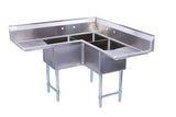Three Compartment Corner Sink