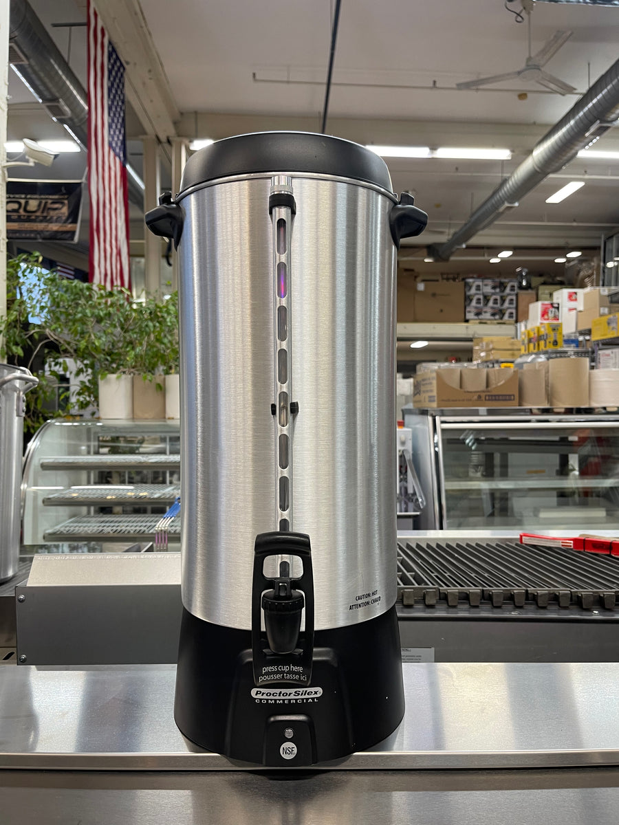 Proctor Silex 100 Cup Commercial Aluminum Coffee Urn - One-Handed  Dispensing