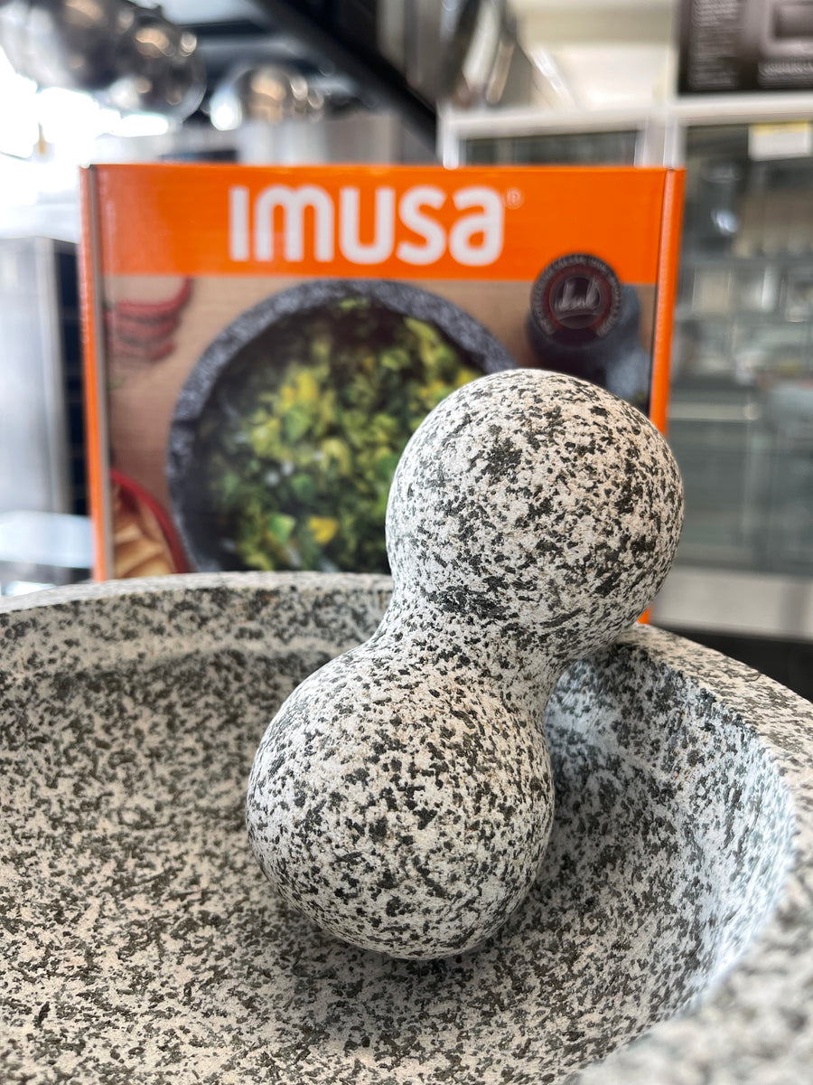 IMUSA Granite Molcajete Gray Mexican Mortar and Pestle, 6 in