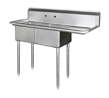 Two Compartment Sink with Drain Board