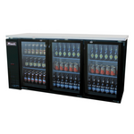 Glass Door Back Bar Refrigerator 72", Migali