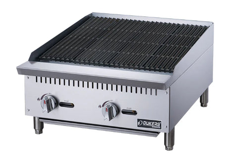 Charbroiler Gas Countertop, Dukers 24"