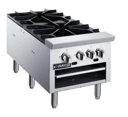 Dukers Natural Gas Four Burner Double Stock Pot Range