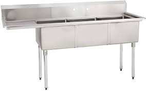 Three Compartment Sink with Drain Board – Newark Food Service