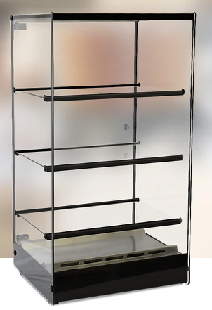 Heated Display Case with Glass Shelves, Countertop