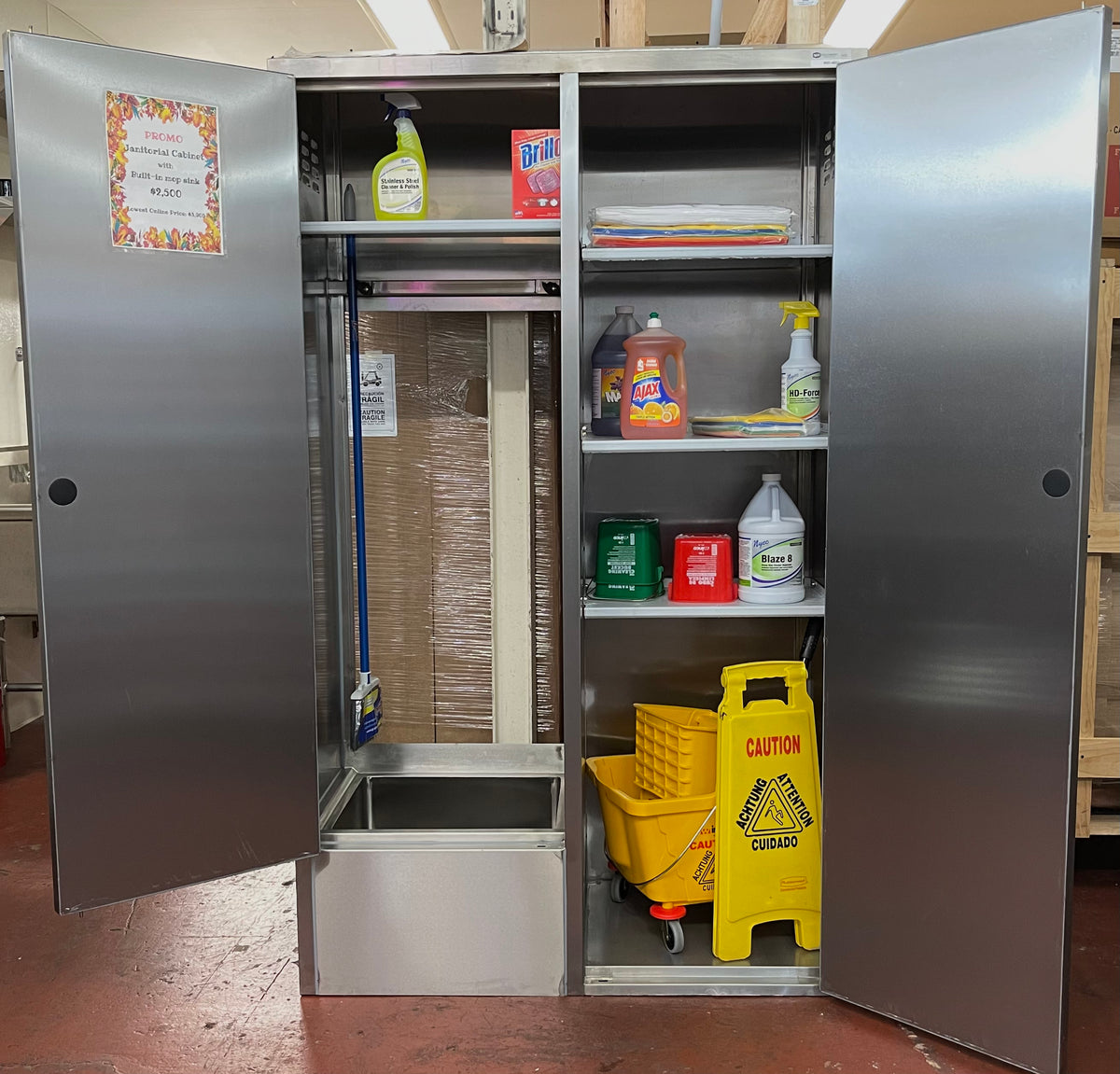 Janitorial Cabinet With Built In Mop