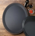 Oval Fiberglass Black Tray