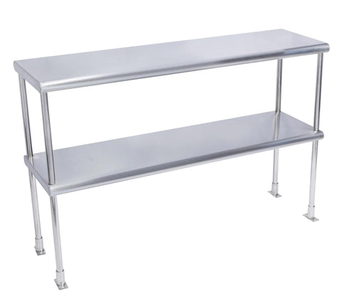 Stainless Steel Double Over Shelf,  14" Deep