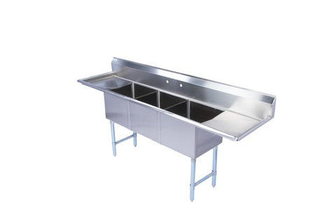Three Compartment Sink with Drain Boards